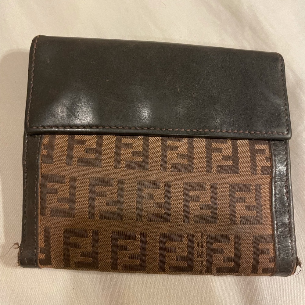 Brown Fendi vintage wallet needs restoring